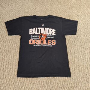 Baltimore Orioles Majestic T Shirt Medium Black MLB Baseball Park Camden Yards